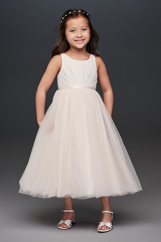 Tank Sleeveless Pleated CR1403 Style Flower Girl Dress with Delicate Back Bow [MR-CR1403]