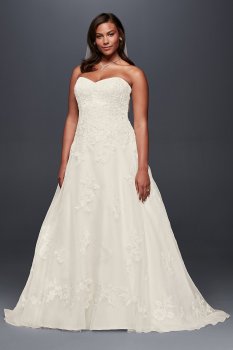 Beaded Organza A-Line Plus Size Wedding Dress Jewel 9WG3837