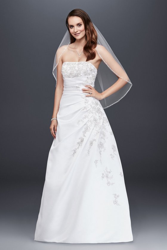 Strapless A-line Wedding Dress with Side Drape Collection V9665