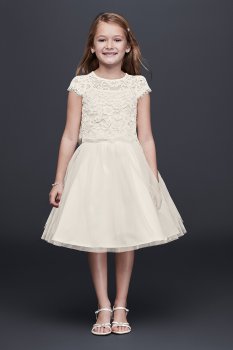 Lace and Tulle Two-Piece Flower Girl Dress LF0693DB