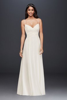 Ruched Bodice Chiffon A-Line Wedding Dress Collection WG3856