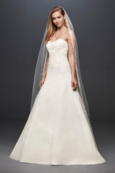 Satin Strapless A-line Wedding Dress with Beading Collection WG3788