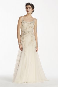 Net Wedding Dress with Straps style MS251111