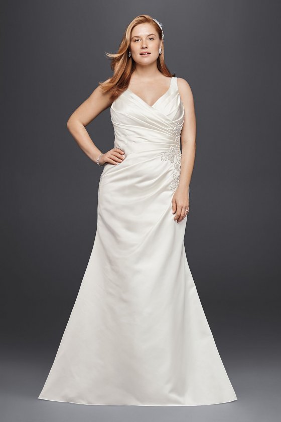 Satin and Lace Plus Size Mermaid Wedding Dress 9WG3809 [9WG3809]