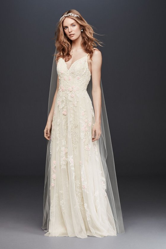 A-Line Wedding Dress with Double Straps NTMS251177 [NTMS251177]