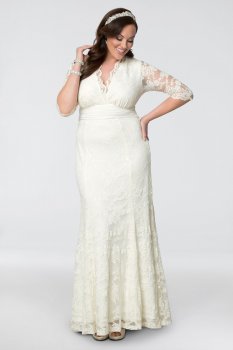 Plus Size Amour Lace Wedding Gown 14130905DB