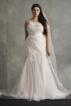 Pleated Plus Size Wedding Dress 8VW351553