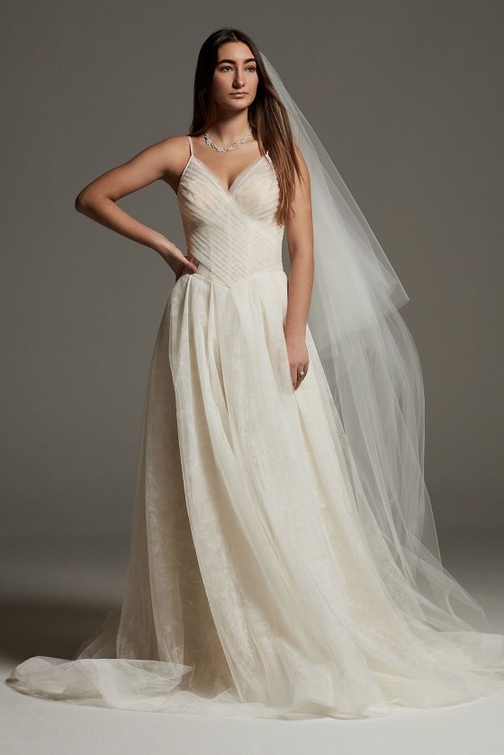 Rose Print Tulle Wedding Dress Wedding Dress VW351593 [VW351593]
