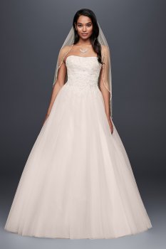 Basque-Waist Beaded Tulle Ball Gown Wedding Dress Collection WG3865