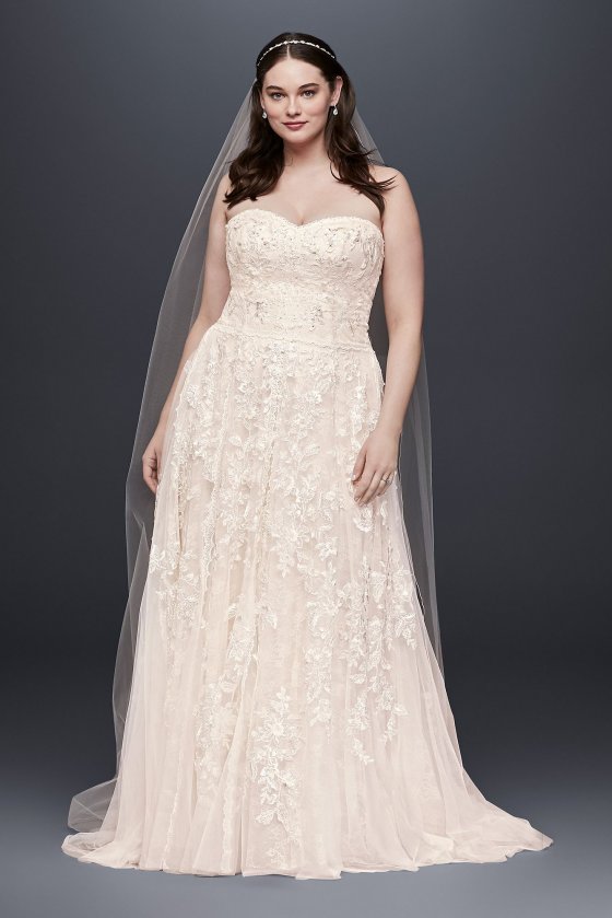 Lace A-Line Plus Size Wedding Dress 8MS251174 [8MS251174]