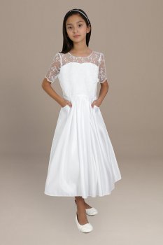 Selma Short Sleeve Flower Girl Dress with Pockets US Angels C923