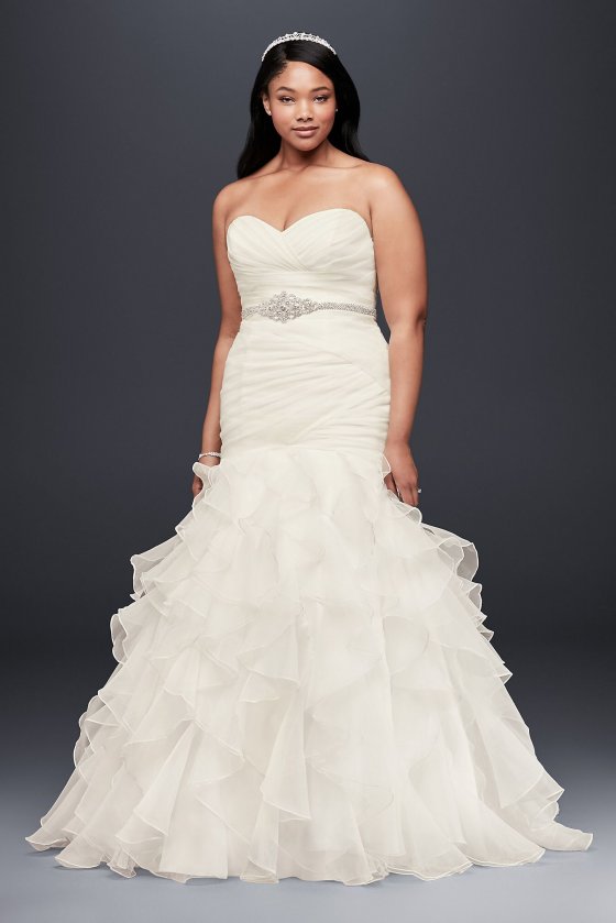 Ruffled Organza Plus Size Mermaid Wedding Dress Collection 9WG3832 [9WG3832]