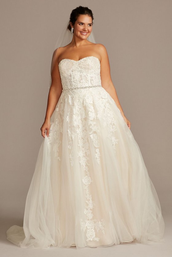 Sheer Lace and Tulle Plus Size Wedding Dress Collection 9WG3861 [9WG3861]