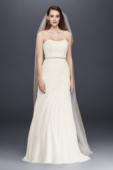 Crinkle Chiffon Wedding Dress with Draping Collection V3540