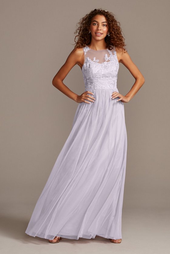 Long Soft Net Bridesmaid Dress Style F20122