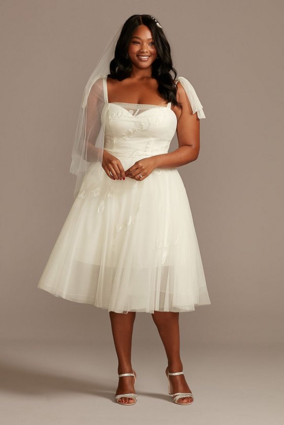Love Note Short Tulle Plus Size Wedding Dress 8MS161233