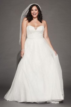 Bling Bling Strapless Sweetheart Neckline Long A-line Wedding Dress Style 9WG3961