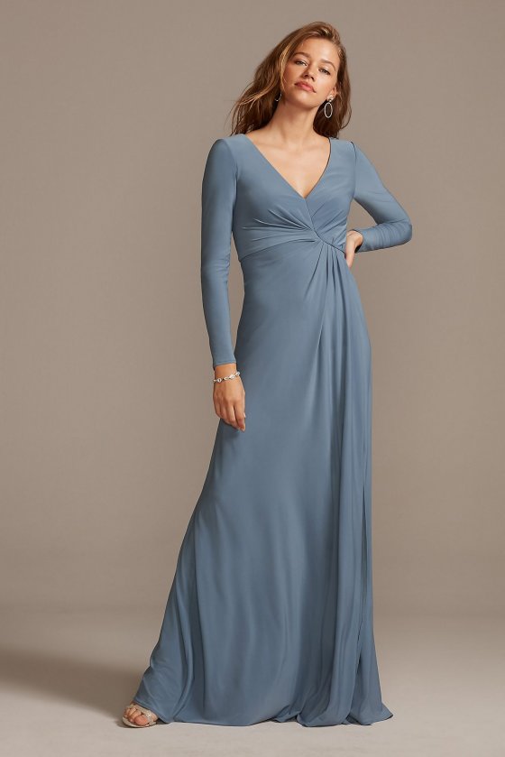 Sexy Long Sleeves Jersey DS270090 Dress with Slit [DS270090]