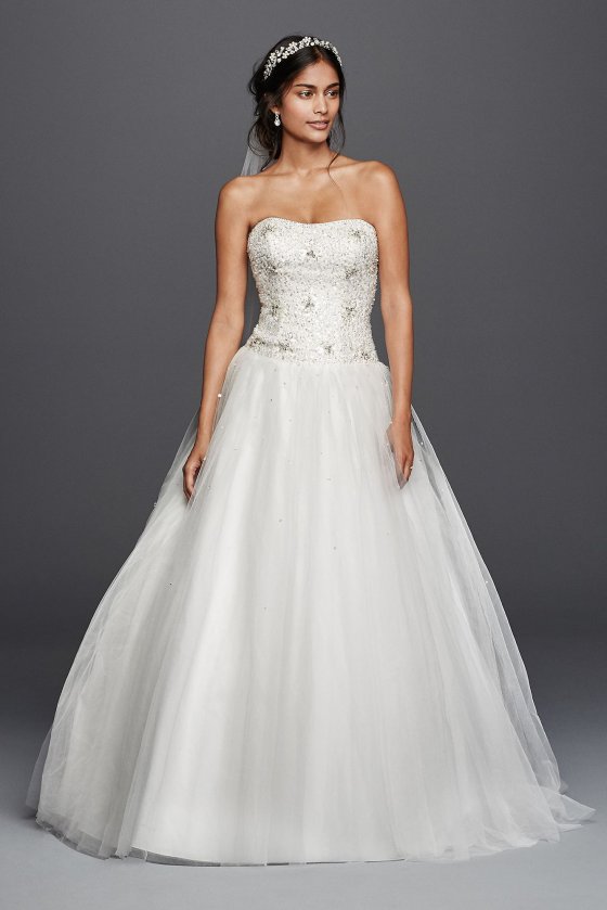 Beaded Tulle Ball Gown Wedding Dress Jewel WG3798