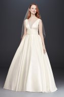 Satin Cummerbund Ball Gown Wedding Dress Collection V3848