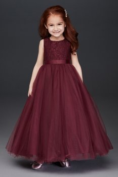 Heart Cutout Lace and Mesh Ball Gown Flower Girl Dress Style WG1400