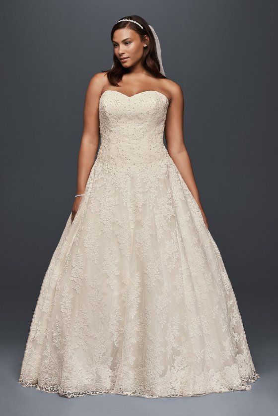 Allover Beaded Plus Size Ball Gown Wedding Dress Jewel 9WG3841