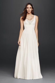 Tank A-Line Wedding Dress with Embellished Bodice Collection V3806