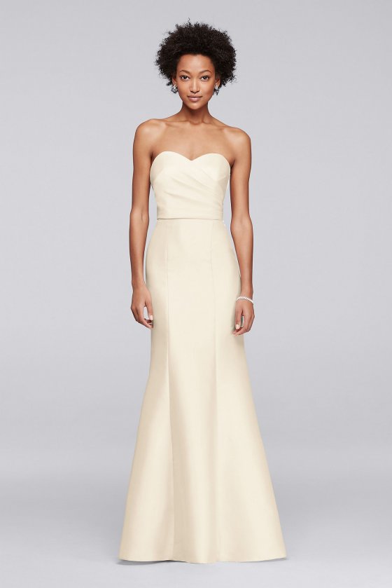 Long Strapless Structured Mikado Bridesmaid Dress F19279 [F19279]