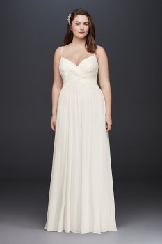 Ruched Bodice Chiffon Plus Size Wedding Dress Collection 9WG3856