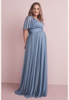 Flutter Sleeves Long Mesh Maternity F20167 Bridesmaid Dress