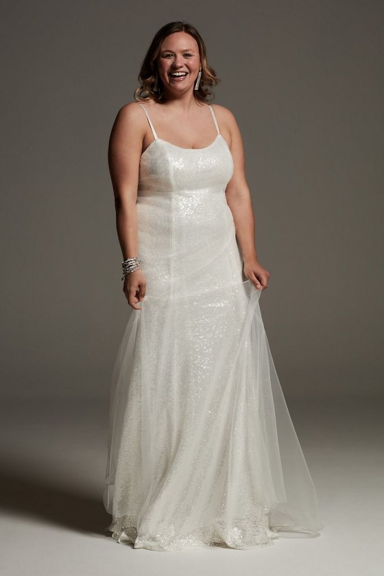 Wedding Dress Tulle Sequin Plus Slip Dress 8VW351644 [8VW351644]