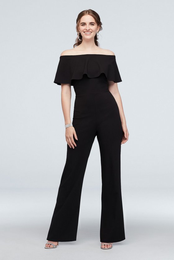 Off the Shoulder 650527 Jumpsuit with Flounce Top [M650527]