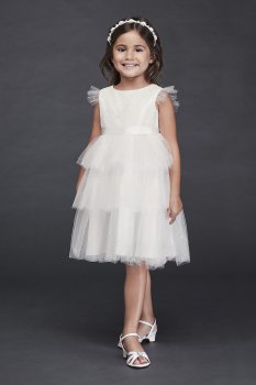 Tiered Sparkle Tulle and Lace Flower Girl Dress CR1395