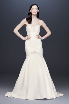 Beaded Satin Sweetheart Mermaid Wedding Dress WG3962