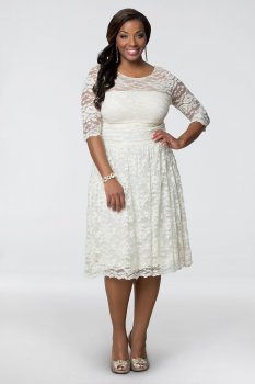 Aurora Lace Plus Size Short Wedding Dress 19130907