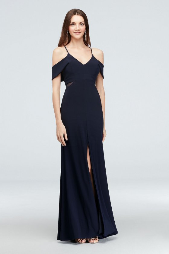 Cold Shoulder Jersey Gown with Illusion Sides 1070X
