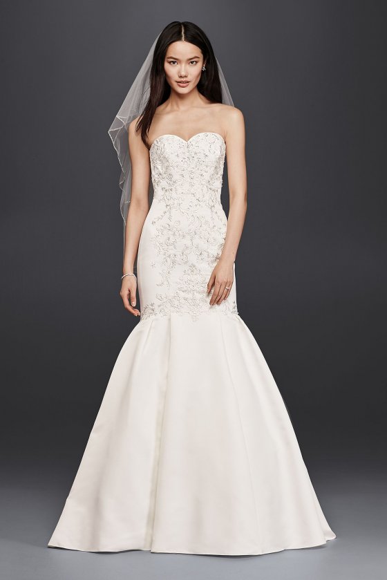 Trumpet Wedding Dress with Lace Bodice WG3810