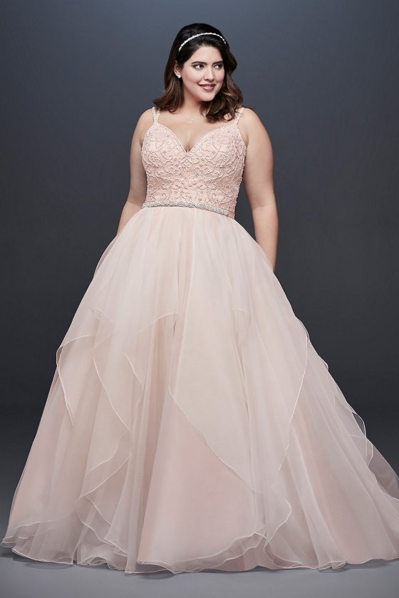 Garza Plus Size Wedding Dress with Double Straps Collection 9WG3903 [9WG3903]