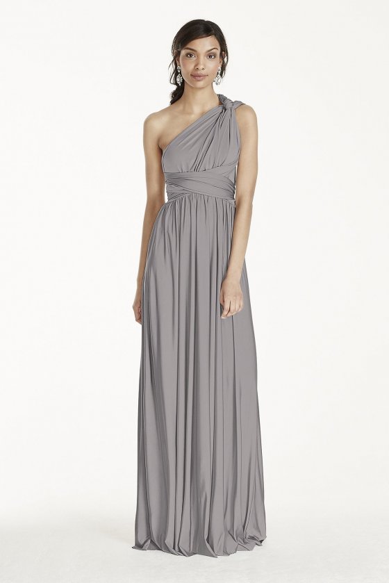 Long Jersey Style-Your-Way 2 Tie Bridesmaid Dress W10502 [W10502]