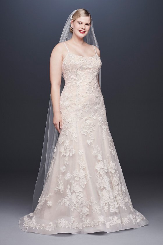 Ballerina Bodice 3D Floral Plus Size Wedding Dress 8CWG814 [8CWG814]