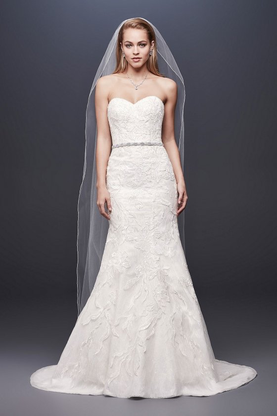 Beaded Lace Strapless Tulle Mermaid Wedding Dress SWG810 [SWG810]