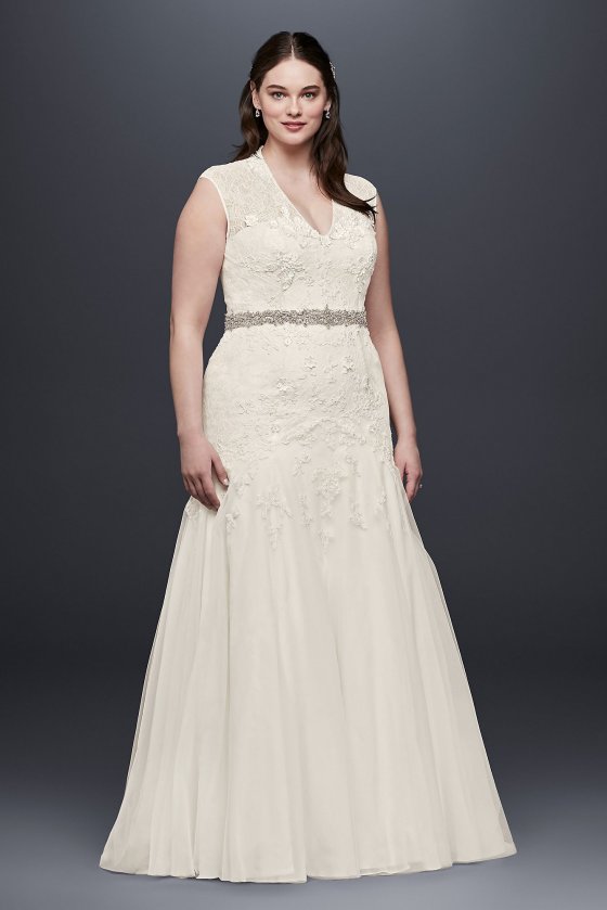 Trumpet Lace Plus Size Wedding Dress MS251005W [MS251005W]