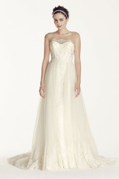 Cap Sleeve Tulle A-line Wedding Dress CWG713