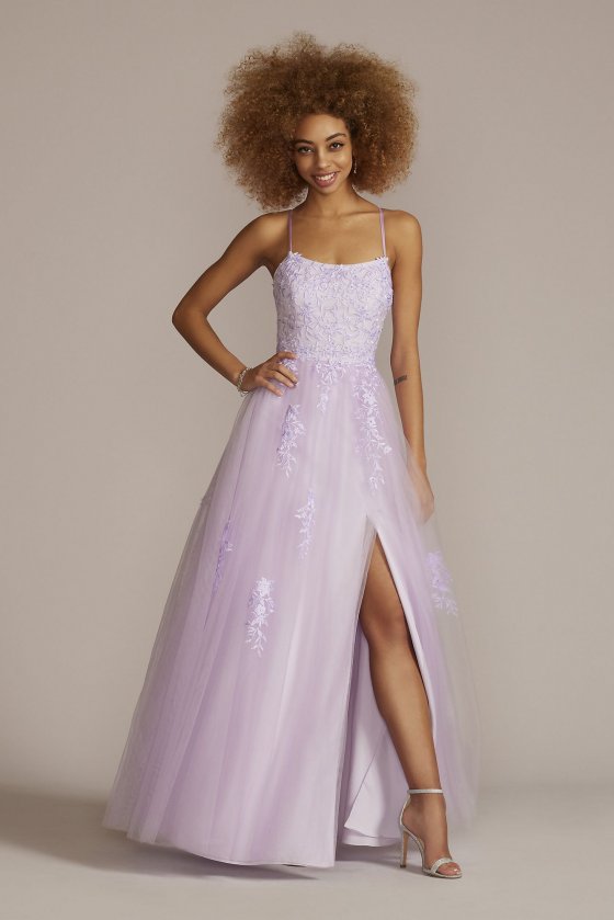 Embroidered Lace Tulle A-Line Dress Jules and Cleo WBM2780