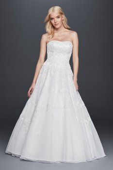Strapless Lace Drop Waist Ball Gown Wedding Dress Collection OP1299