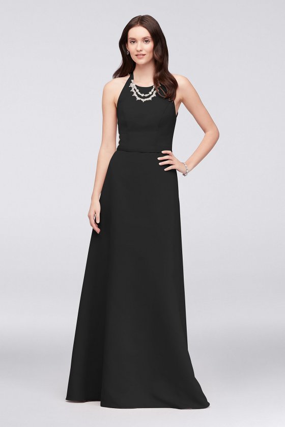Crystal Necklace Faille A-Line Bridesmaid Dress OC290034 [OC290034]