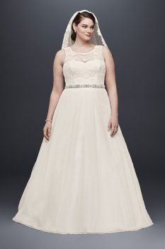 Illusion Lace Tank A-Line Plus Size Wedding Dress Collection 9WG3711