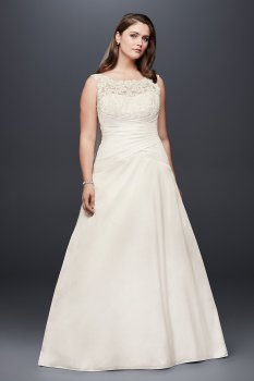 Illusion Lace and Taffeta Plus Size Wedding Dress Collection 9OP1332