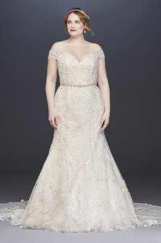 Beaded Lace Mermaid Plus Size Wedding Dress 8XTCWG808