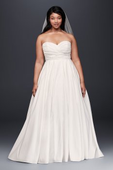 Faille Empire Waist Plus Size Wedding Dress Collection 9WG3707
